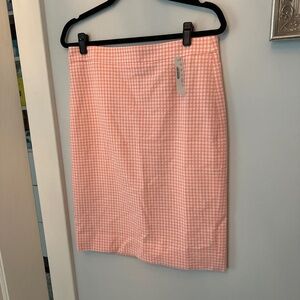 NWT J Crew No. 2 Pencil Skirt in Gingham Seersucker Size 6